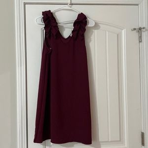 Wine colored, sleeveless dress